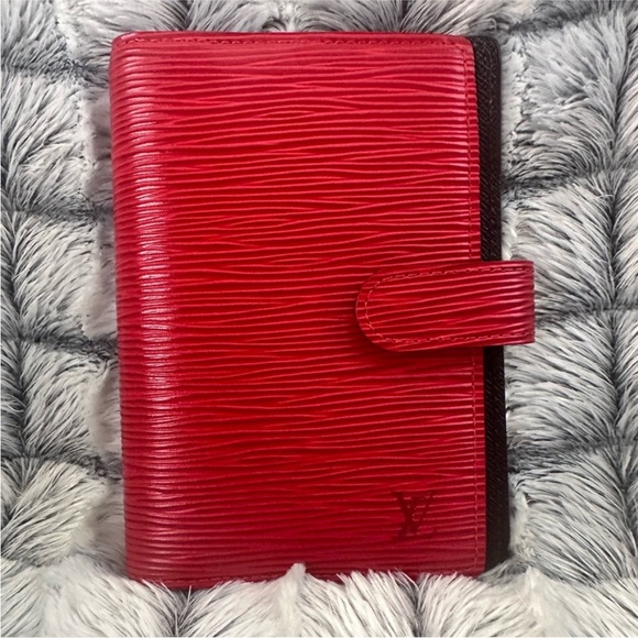 Louis Vuitton Accessories - Louis Vuitton Scarlet Red Epi Leather Card Holder Agenda